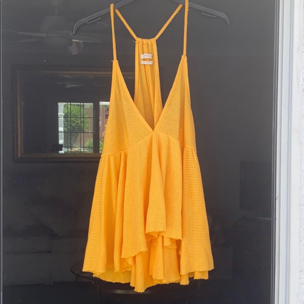 Urban Outfitters - yellow low cut tank sz. M